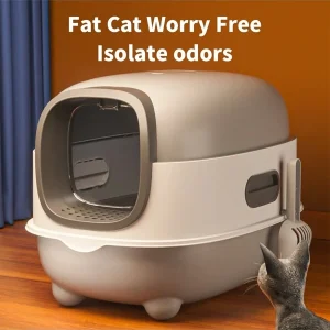 Cat Litter Box Cat Toilet Super Large Space Fully Enclosed Anti-Leakage Sand Cat Basin Kitten Litter Box Anti-Splashing, Easy To Clean And Install Multicolor