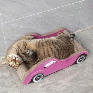 Sports Car Cat Scratching Board Cat Grinding Claw Corrugated Paper Back Cat Sofa Relief Cat Scratching Sofa Cat Claw Board Black Pink