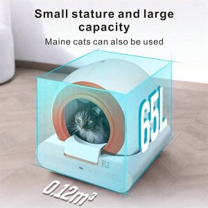 Self Cleaning Cat Litter Box: Upgraded Automatic Cat Litter Box - 65L Space Cleaning Robot - APP Control - Electric Smart Litter Box White