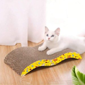 New Bowl Cat Scraper Sharpening Claw Cardboard Corrugated Board Scratch-Resistant Cat Scratch Board Cat Toy Sofa Cushion Bed Multicolor